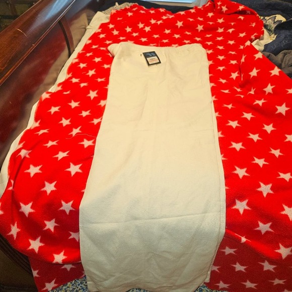 NWT 9 Nine West White Linen Lined Pants Crisp Size 10 Back Elastic Waist Band - Picture 6 of 11